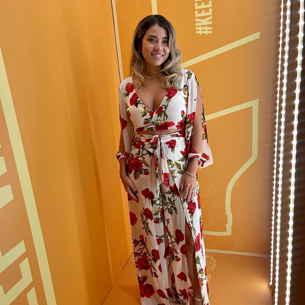 Floral V-Neck jumpsuit
